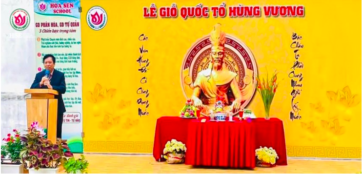 Trường trung học phổ thông Hoa Sen cơ sở III long trọng tổ chức lễ giỗ tổ Hùng Vương